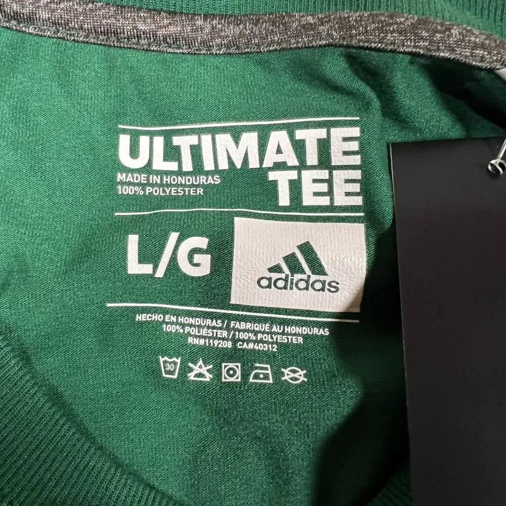 Adidas Mens Large Green Minnesota Wild NHL Hockey Raglan Sleeve Ultimate Tee NWT